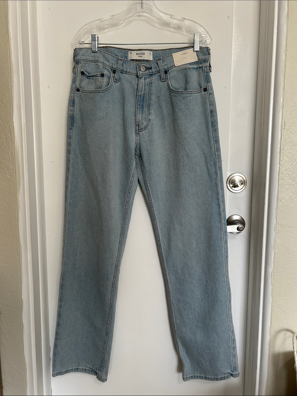 Men’s Hollister Vintage-Inspired Light Blue Straight Jeans